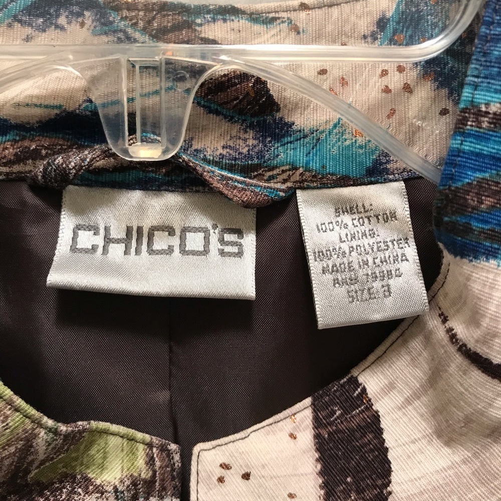 Chico’s Size 3 Multicolored Lightweight Jacket - Picture 3 of 8
